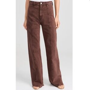 NWT Pistola Denim Penny Seamed High Rise Wide Leg Jeans - Dark Roast size 24